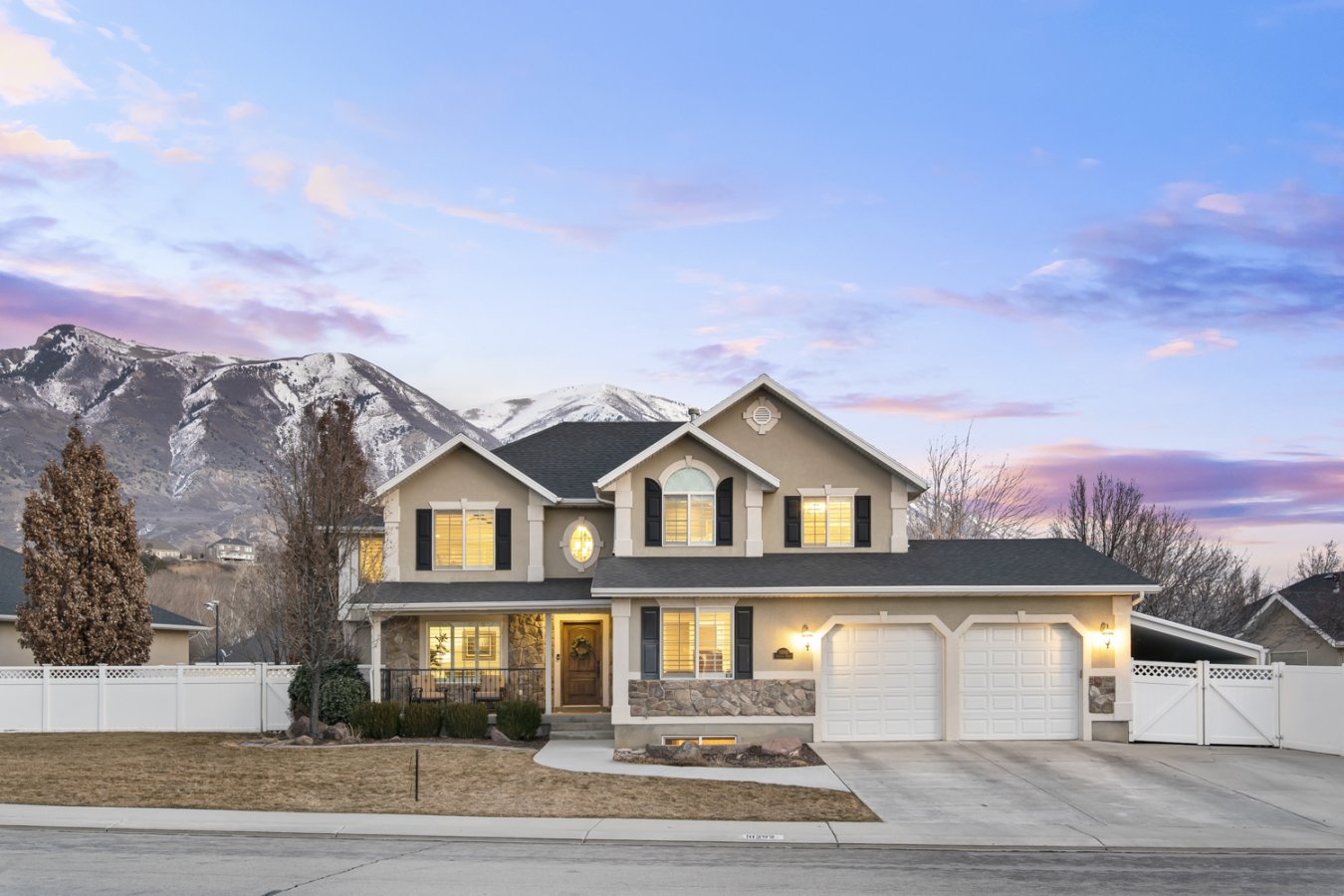 54020 Welcome to this west facing home nestled in an incredible neighborhood in North Utah County. Located within walking distance of Lone Peak High School, Murdock Canal Trail and 3 minutes from American Fork Canyon and Cedar Ridge Golf Course. Gather around the over-sized island in the kitchen which features a large hidden pantry along with built-in refrigerators! Enjoy conversations in the covered patio area and entertain in the well designed basement with your own home theater and pool table area! Upstairs you'll find the large Owners Suite with sitting area, as well as 3 additional bedrooms and a laundry room. A separate office suite is located privately away from the entertaining/living area on the main floor. Garage offers ample storage with an additional 7 ft extension for tools, toys, or bikes.