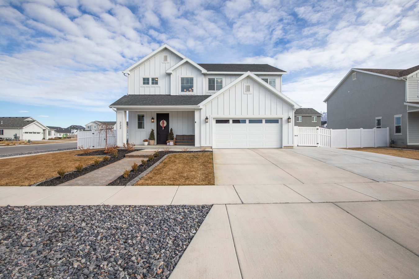 55603 Better than New! Beautiful home with all the details. Features include custom built in entertainment center with fireplace. Tile backsplash, window coverings, specialty bathroom cabinet, shed, quartz countertops. Large fully landscaped yard & fenced.