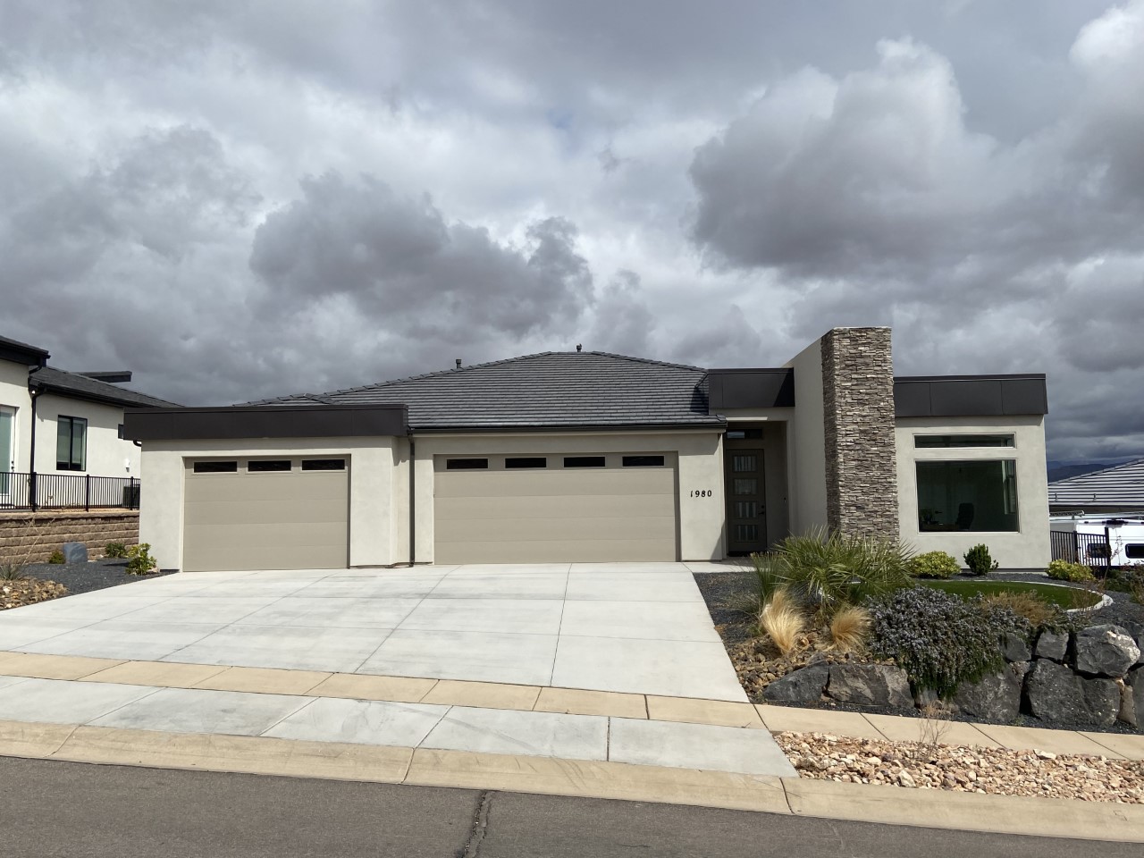 55968 This beautiful contemporary home with lots of upgrades is calling your name. Previously used as a model home to the Zion Vista Subdivision, you do not want to miss out. It has a huge 4 car epoxy covered garage, a large master suite, an open floor plan and breathtaking views. Turnkey with all the furnishing for an additional $20,000. Give us a call today for your private showing.