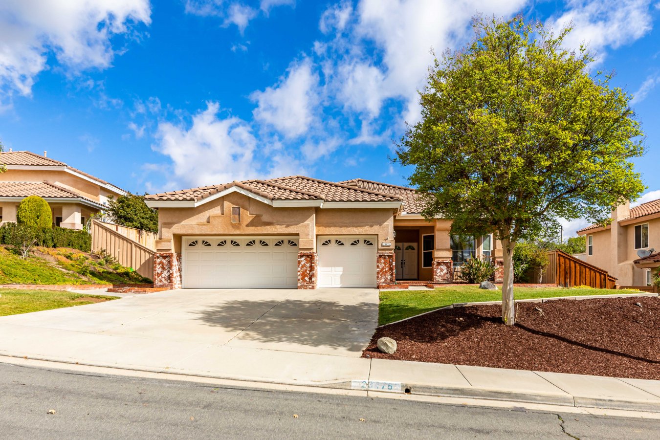 56234 Lovely SINGLE STORY home located in the sought after west side of Murrieta in the Bear Valley neighborhood! This 3 bedroom PLUS OFFICE home is located on a pool size lot with no rear neighbors. Open & airy floor plan with a generous array of windows allowing for natural light. Large formal living and dining room perfect for entertaining. Nice size kitchen with a spacious island, granite counter tops, pantry and eating area. Cozy floor-to-ceiling brick fireplace in the family room. The bathrooms have been updated. Relax in the backyard under the full-length patio cover or sit on the large front porch and enjoy the view of the hills! The home is nicely appointed with LVP flooring throughout, silhouette blinds, water softner, separate laundry room, ceiling fans, stylish fixtures, coated flooring in the 3 car garage. Easy maintenance yard. Low taxes and no HOA. Close to schools, shopping, restaurants, freeways and hiking trails. Welcome Home!!!
