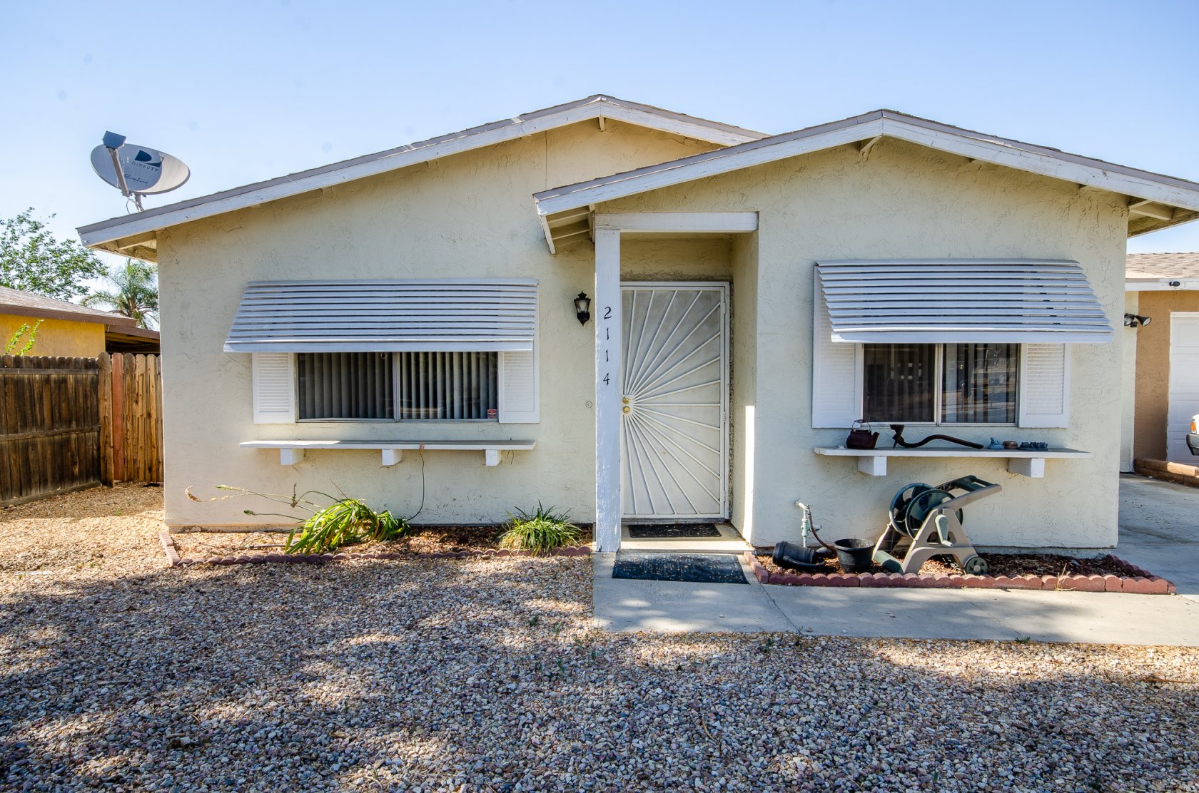 57923 This single story home is settled in a quiet senior community in Hemet. Many of the features in this home are function-focused and encourage low-maintenance living, including laminate flooring. There is plenty of cabinetry in the kitchen, with room for dining. The laundry and storage is located adjacent to the kitchen. A full bathroom is located conveniently in the center of the home for easy access for all house members. The two bedrooms are well-sized. The larger of the two has a sliding glass door that leads to the backyard. An extended, covered patio creates the opportunity for outdoor dining and entertainment. There is an attached storage area and a detached shed that is part of the sale! This home is in move-in condition. This property is located in the quiet Valle Hermosa Community. The garage offers an automatic garage door. Mountain views from the neighborhood invite a tranquil lifestyle and it's all located near shopping and popular dining options.