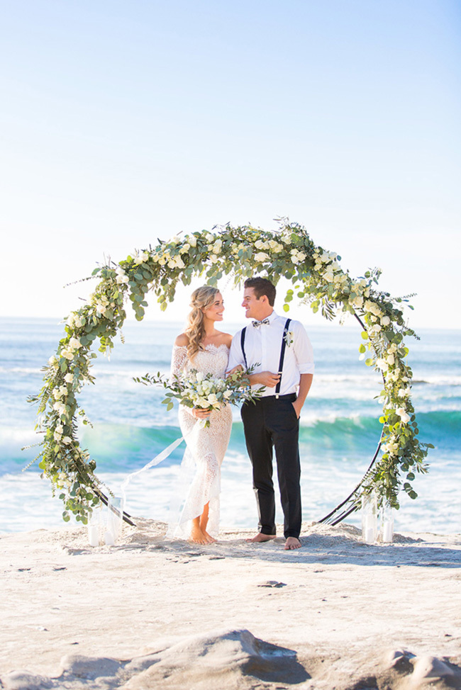 Circular beach wedding ceremony archway Circular beach wedding ceremony archway