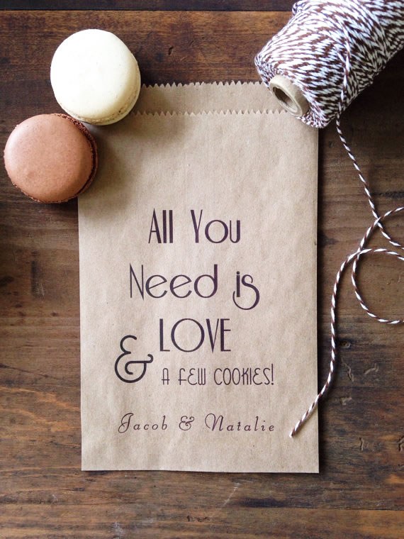 DIY cookie bag wedding favors under $1 DIY cookie packets as wedding favors