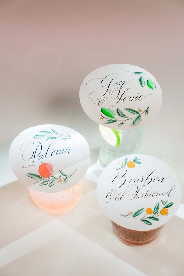 Wedding Signature Cocktails Drink Covers