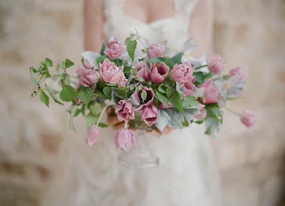 Ruffled pink tulip bridal bouquet Elizabeth Messina Photography Ruffled pink tulip bridal bouquet Elizabeth Messina Photography