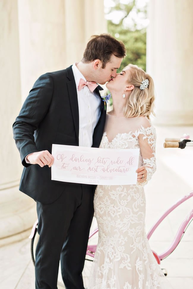 Let's ride off to our next adventure elopement sign