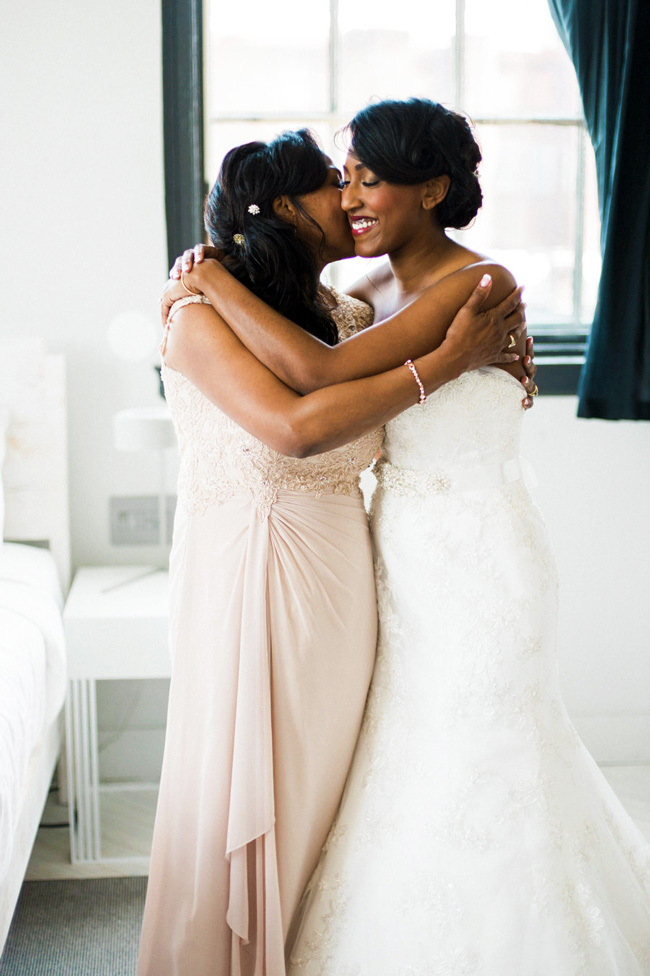 A sweet moment between the bride and her mother A sweet moment between the bride and her mother