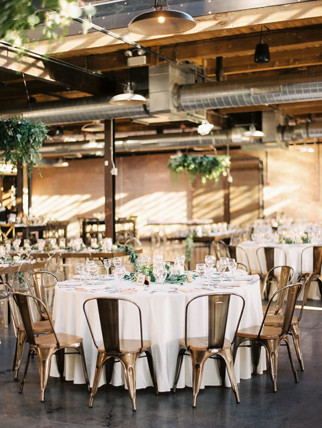 Industrial-chic wedding reception at Morgan Manufacturing, Chicago Industrial-chic wedding reception at Morgan Manufacturing, Chicago