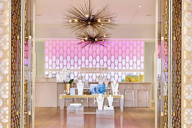 Entrance to an in-store Color Bar by Kendra Scott