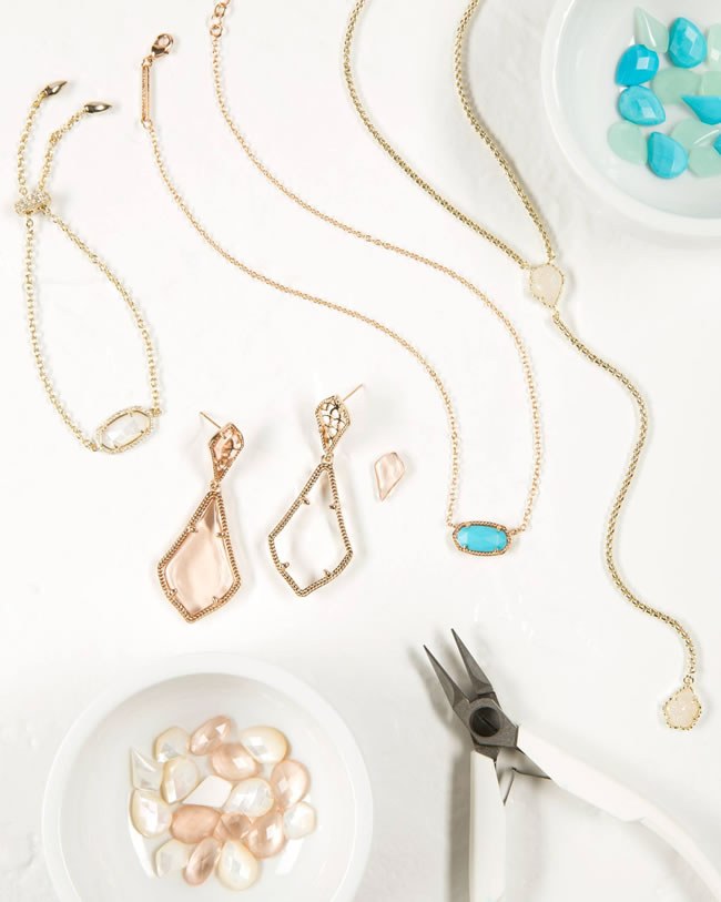 DIY Wedding Jewelry at Color Bar by Kendra Scott Loose gems, earrings, necklaces and pliers: ready to assemble the Color Bar jewelry