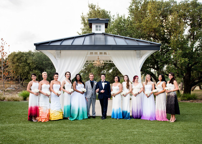 Same-sex Wedding Ideas | Rainbow bridesmaid dresses Same-sex Wedding Ideas | Rainbow bridesmaid dresses