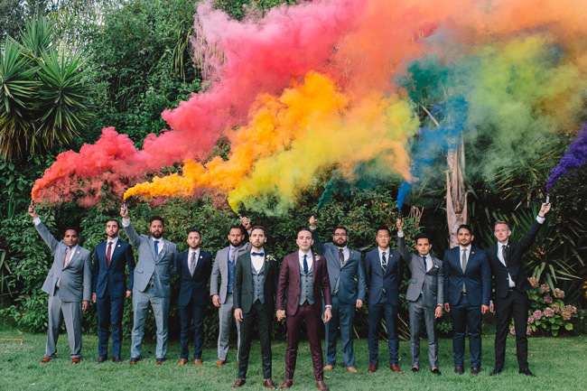 LGBTQ+ Wedding Ideas | Colorful smoke bombs LGBTQ+ Wedding Ideas | Colorful smoke bombs