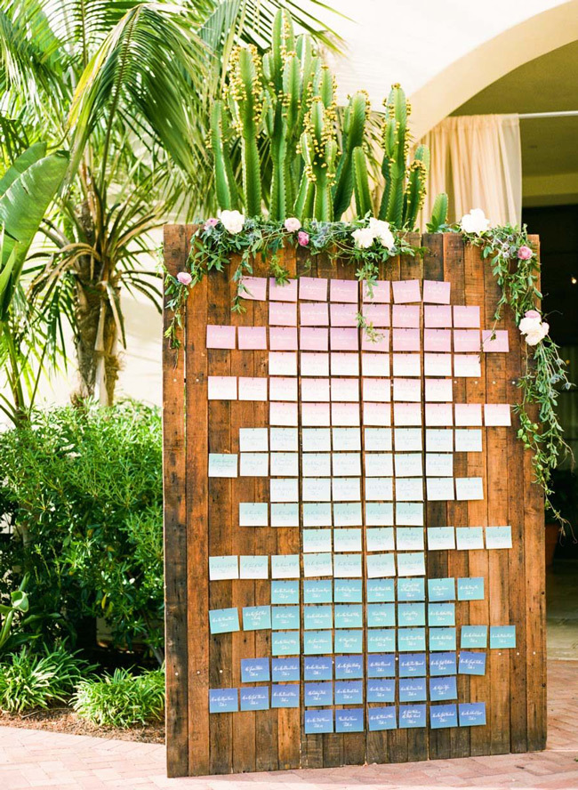 LGBTQ+ Wedding Ideas | Colorful seating chart wall LGBTQ+ Wedding Ideas | Colorful seating chart wall