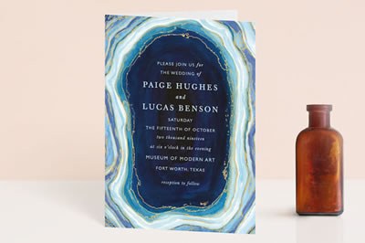 Four-panel wedding invitations from Minted