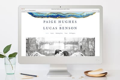 Four-panel wedding invitations from Minted