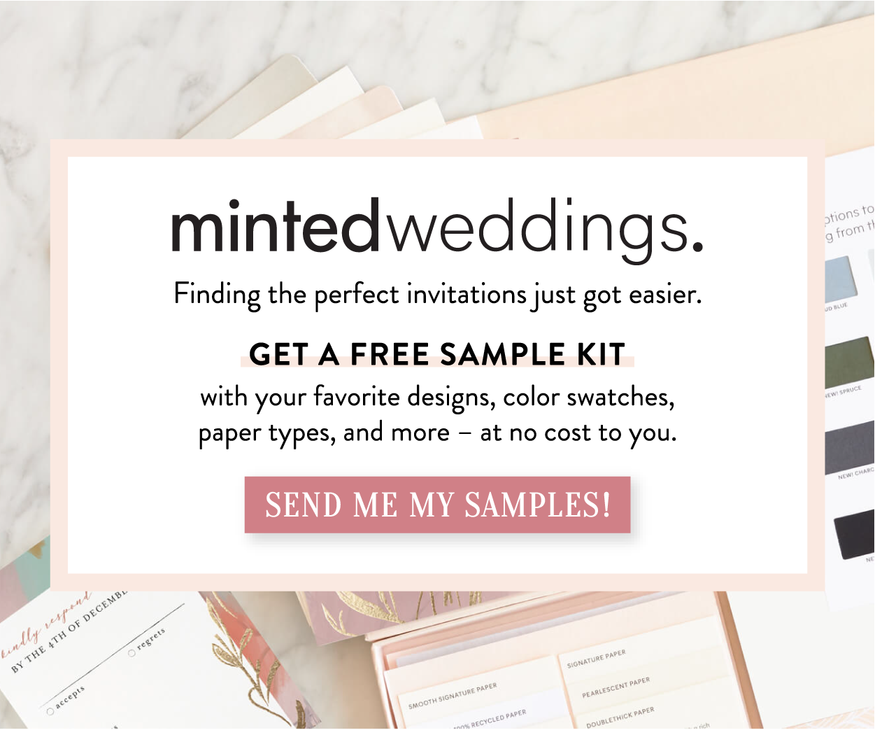 Get a FREE Sample Kit from Minted Weddings
