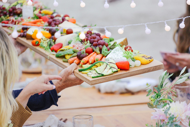 Tips for hosting rehearsal dinner at home | Crudite board by Colette's Catering & Events