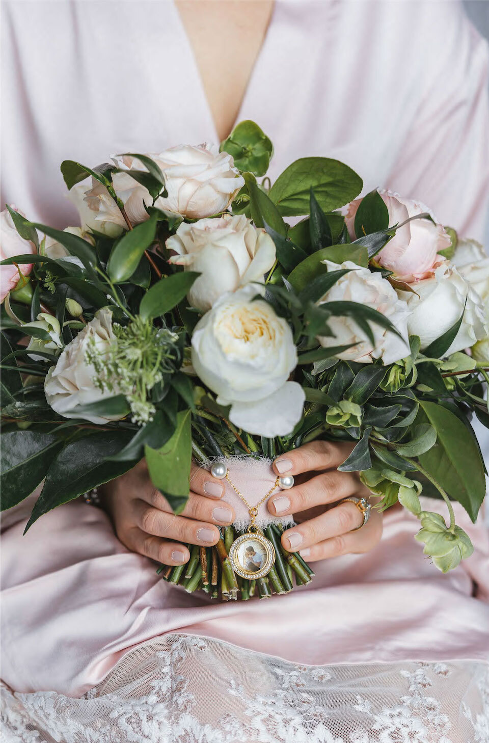 Sincerely Capri Bridal Locket Bouquet Pin