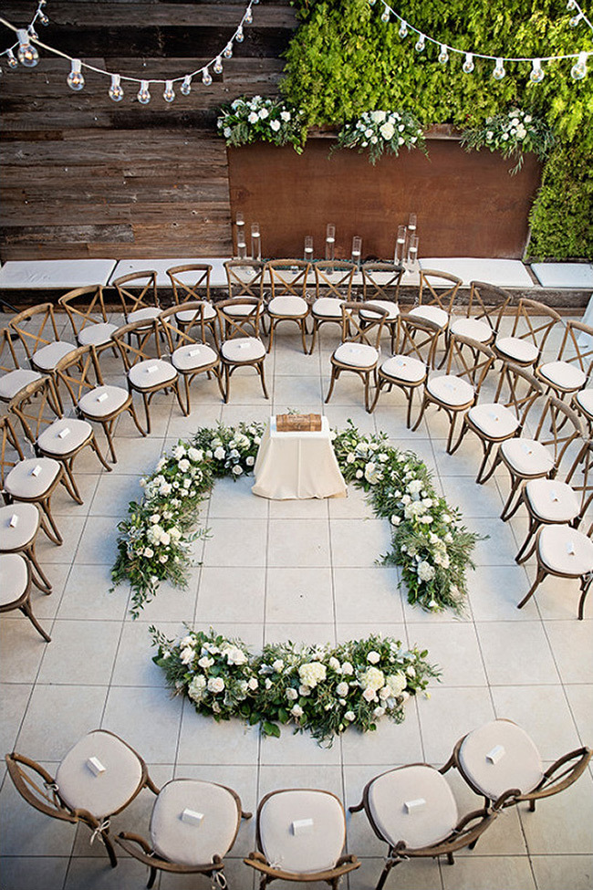 Small Wedding Ideas | Circular wedding ceremony setup at Seven4One in Laguna Beach, CA