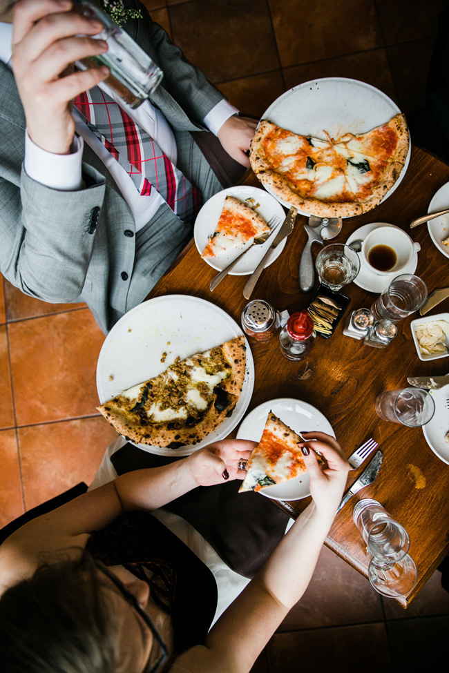 Small Wedding Ideas | Couple elopes in Chicago and celebrates with pizza! Small Wedding Ideas | Couple elopes in Chicago and celebrates with pizza!