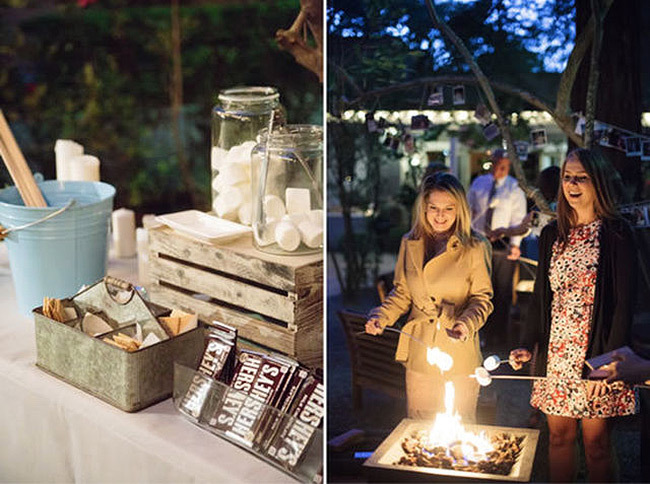 Small Wedding Ideas | Firepit with s'mores station at Deer Park Villa in Fairfax, CA Small Wedding Ideas | Firepit with s'mores station at Deer Park Villa in Fairfax, CA