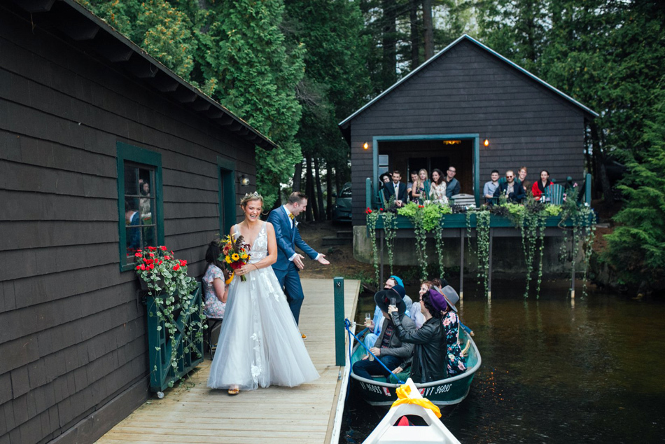 Tips for Hosting a Summer Camp Wedding | Rustic cabins at a private camp in Saranac Lake, NY