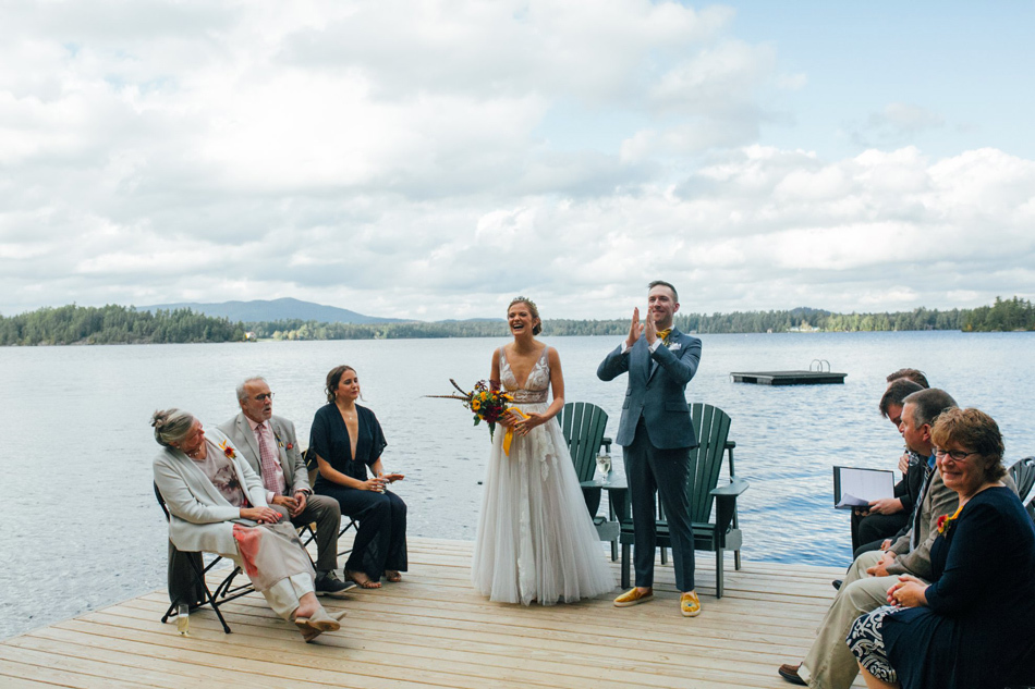 Tips for Hosting a Summer Camp Wedding | Lakefront ceremony on the dock