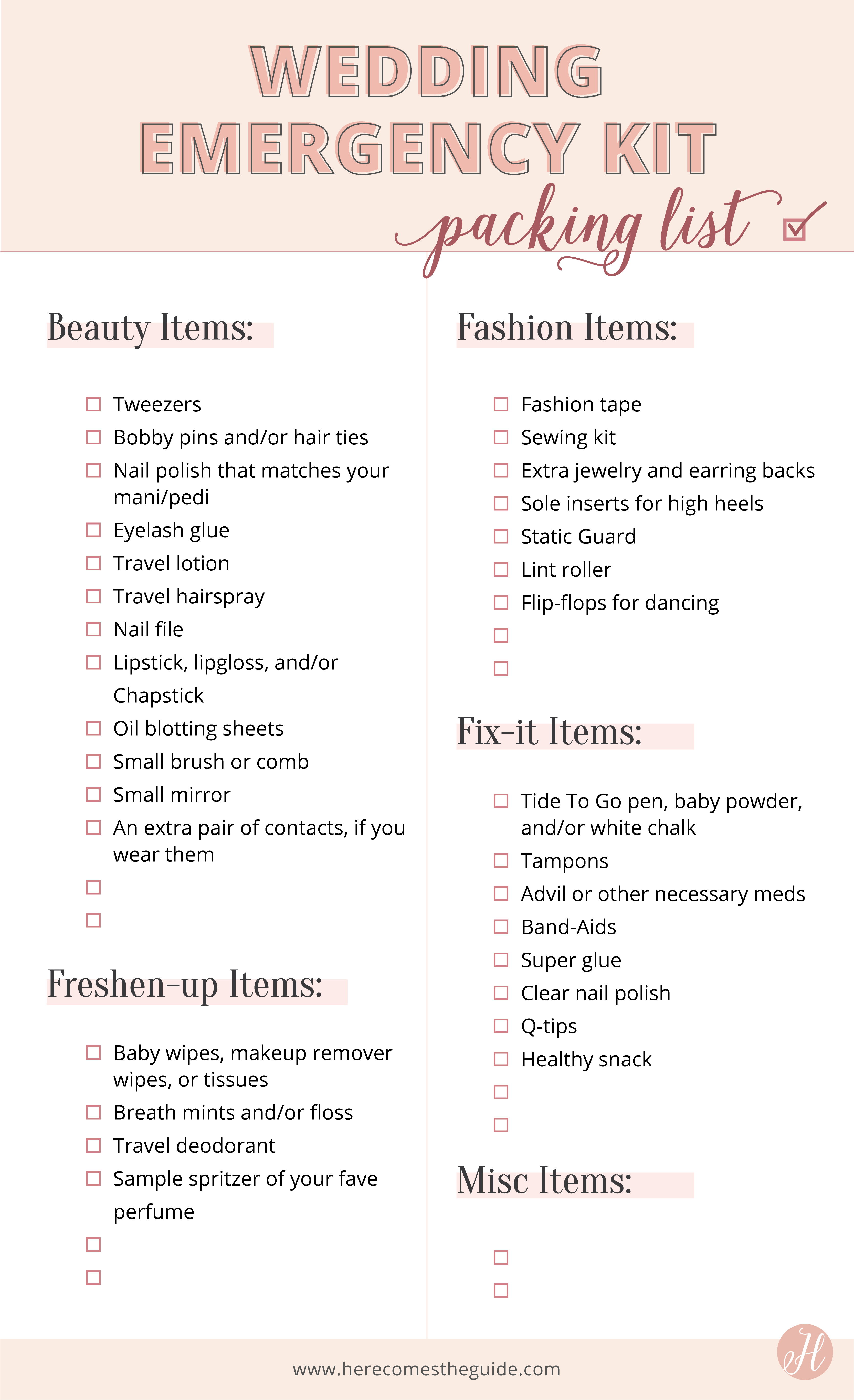 Why You Need a Wedding Day Emergency Kit + Checklist of What To… Why You Need a Wedding Day Emergency Kit + Checklist of What To…