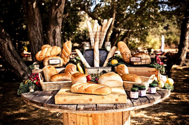 Wedding Food Station Ideas | Bread Table