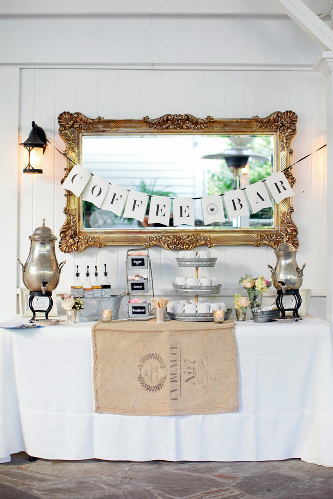Wedding Food + Drink Stations | Coffee Bar