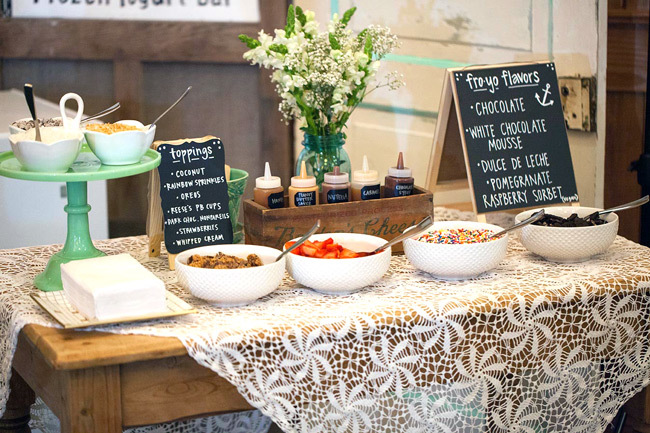 Wedding Self-Serve Food Stations | Frozen Yogurt Bar