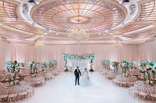 Romantic blush wedding reception at Taglyan Place