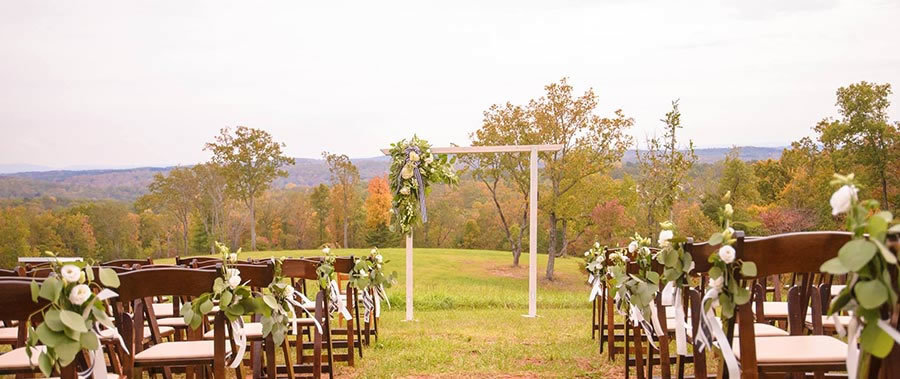 Everything You Need To Know About North Georgia Weddings Fall wedding ceremony at The Barn at Tatum Acres in North GA