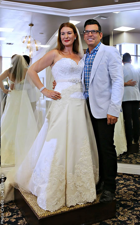 Bride and David Tutera at his Camarillo Bridal Wedding Trunk Showl David Tutera Trunk Show