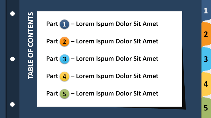 5-Tab Binder Dividers for PowerPoint - Hyperlinks
