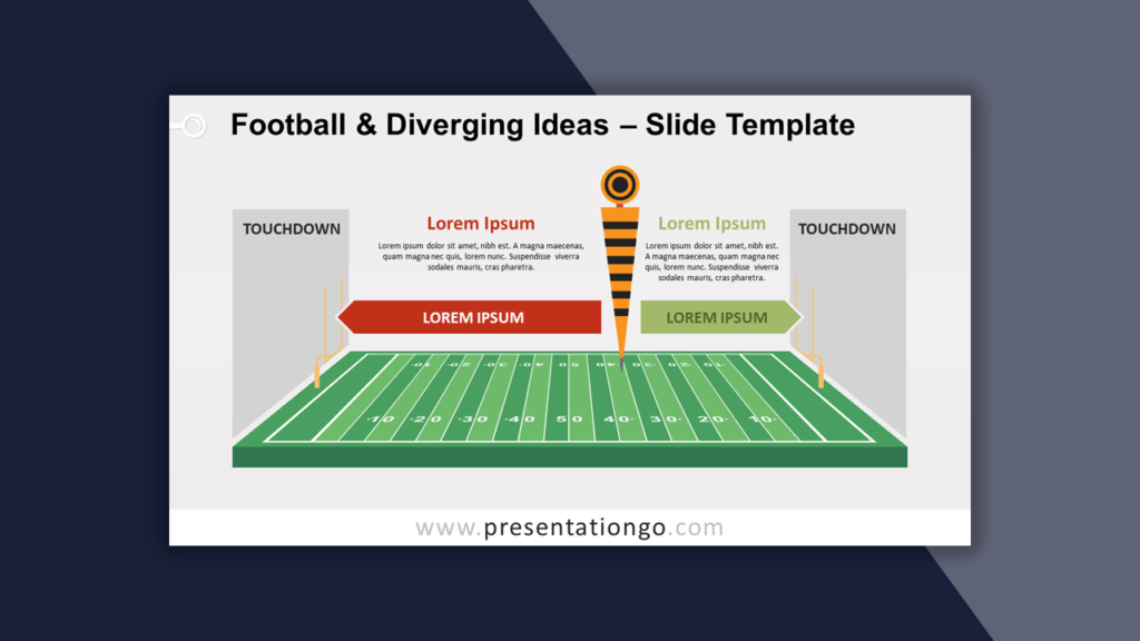 Football Diverging Ideas Template for PowerPoint