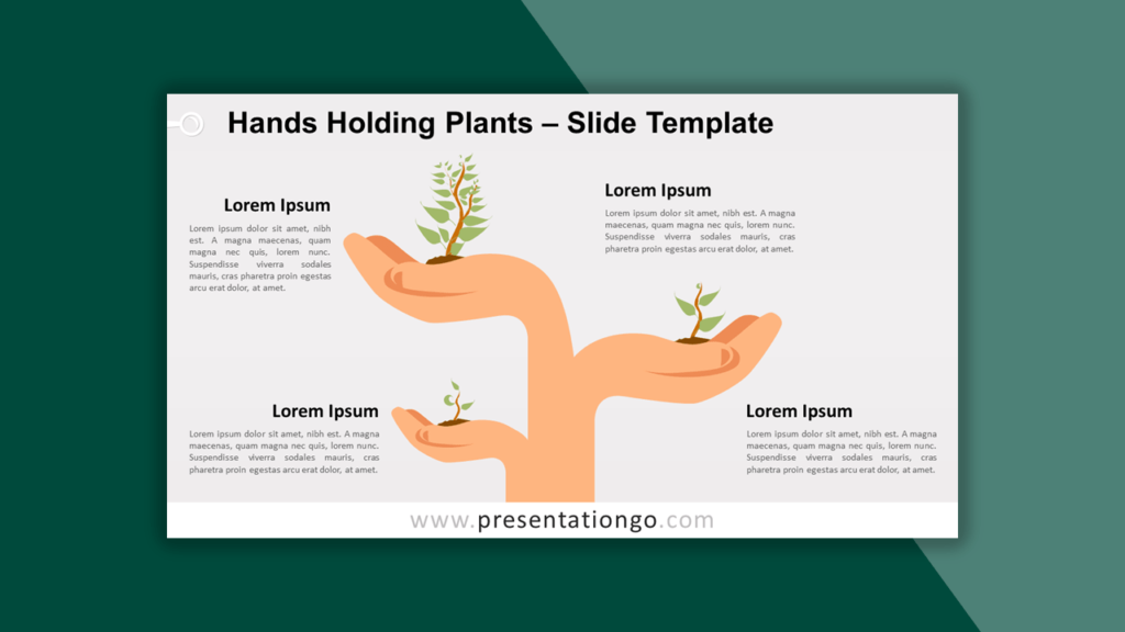 Hands Holding Plants Template for PowerPoint