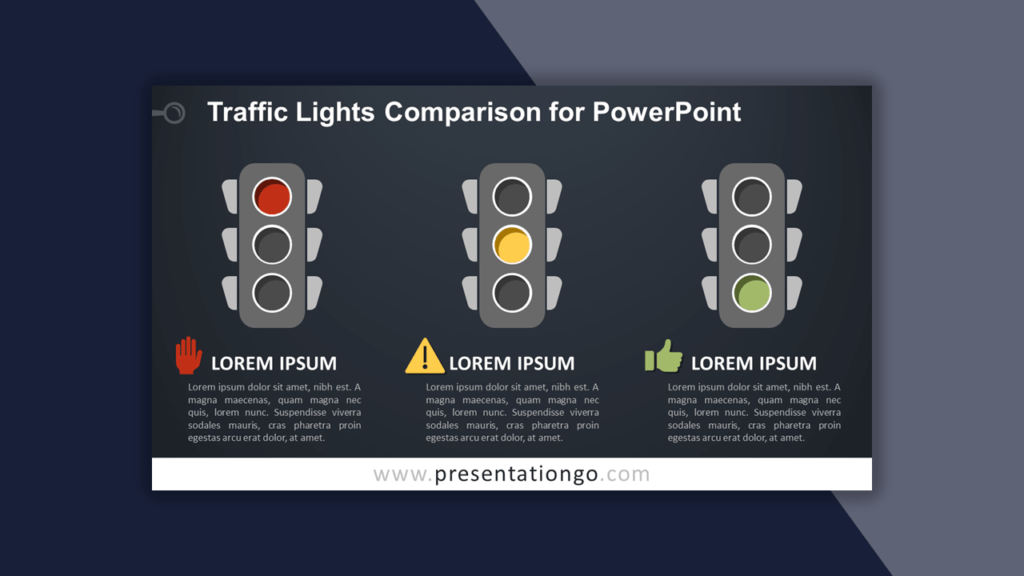 Traffic Lights Comparison Template for PowerPoint