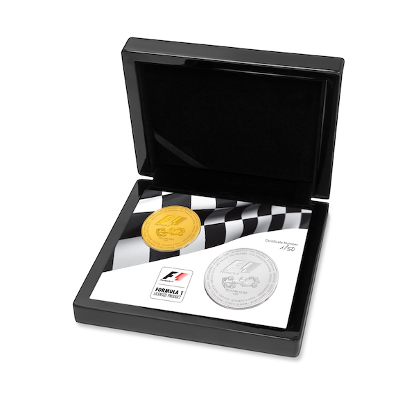 formula 1 gold silver coin box