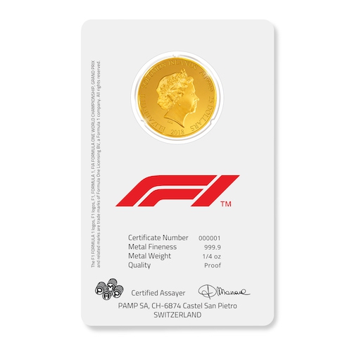 Formula 1<sup>®</sup> 1/4-oz Gold Coin 2018