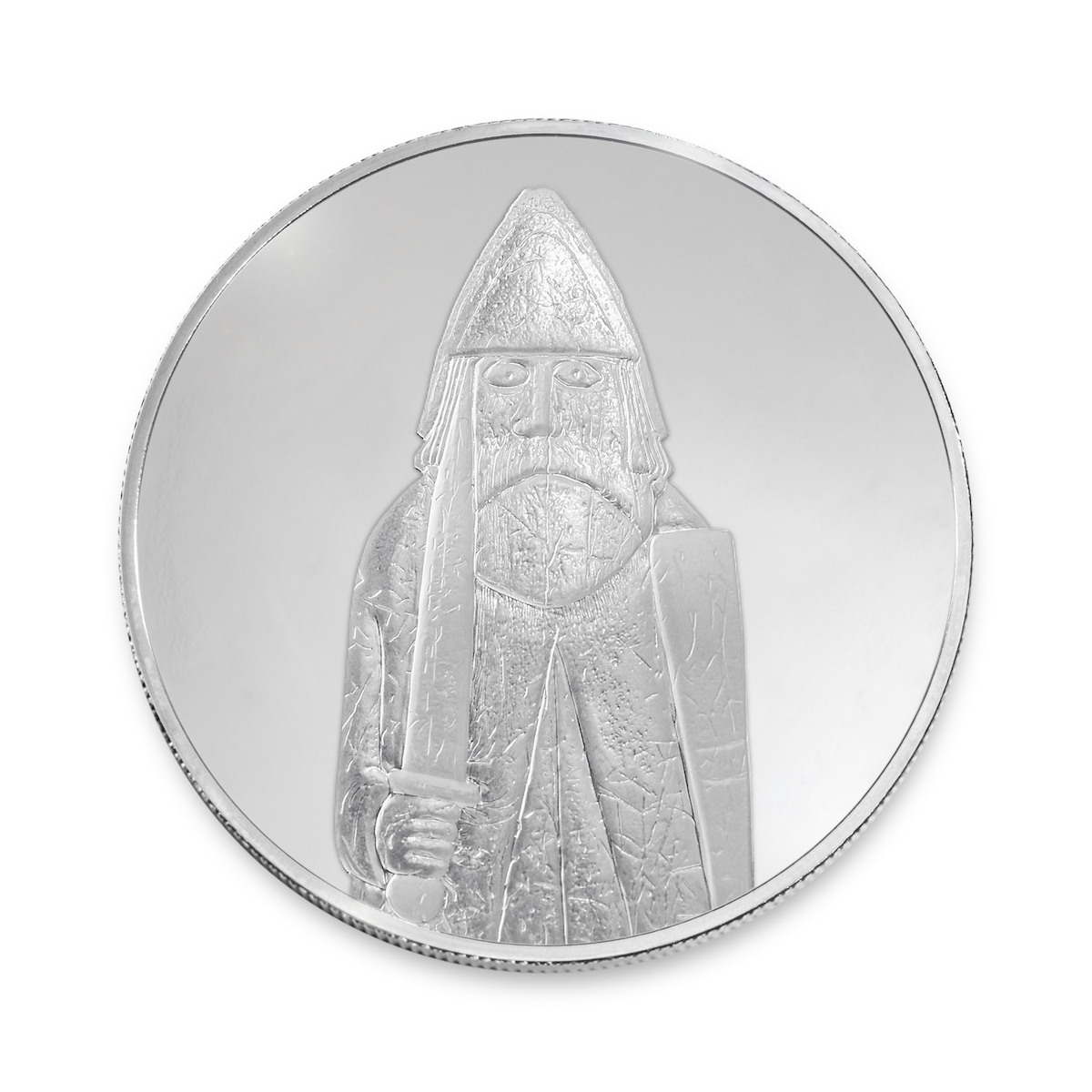 British Museum Lewis Chessmen - The Warder - 2.5 oz Silver Coin