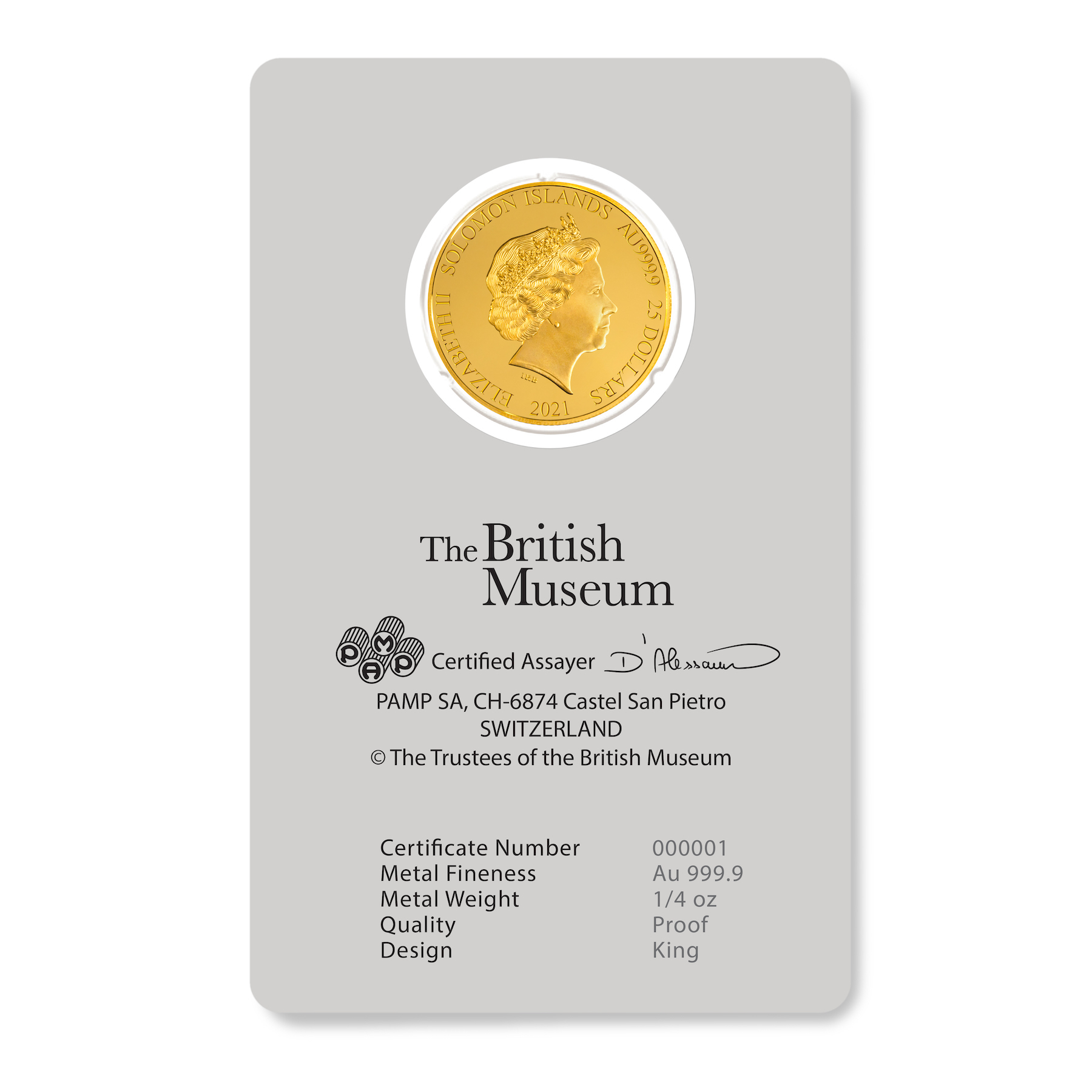 British Museum - The King - 1/4 oz Gold Coin