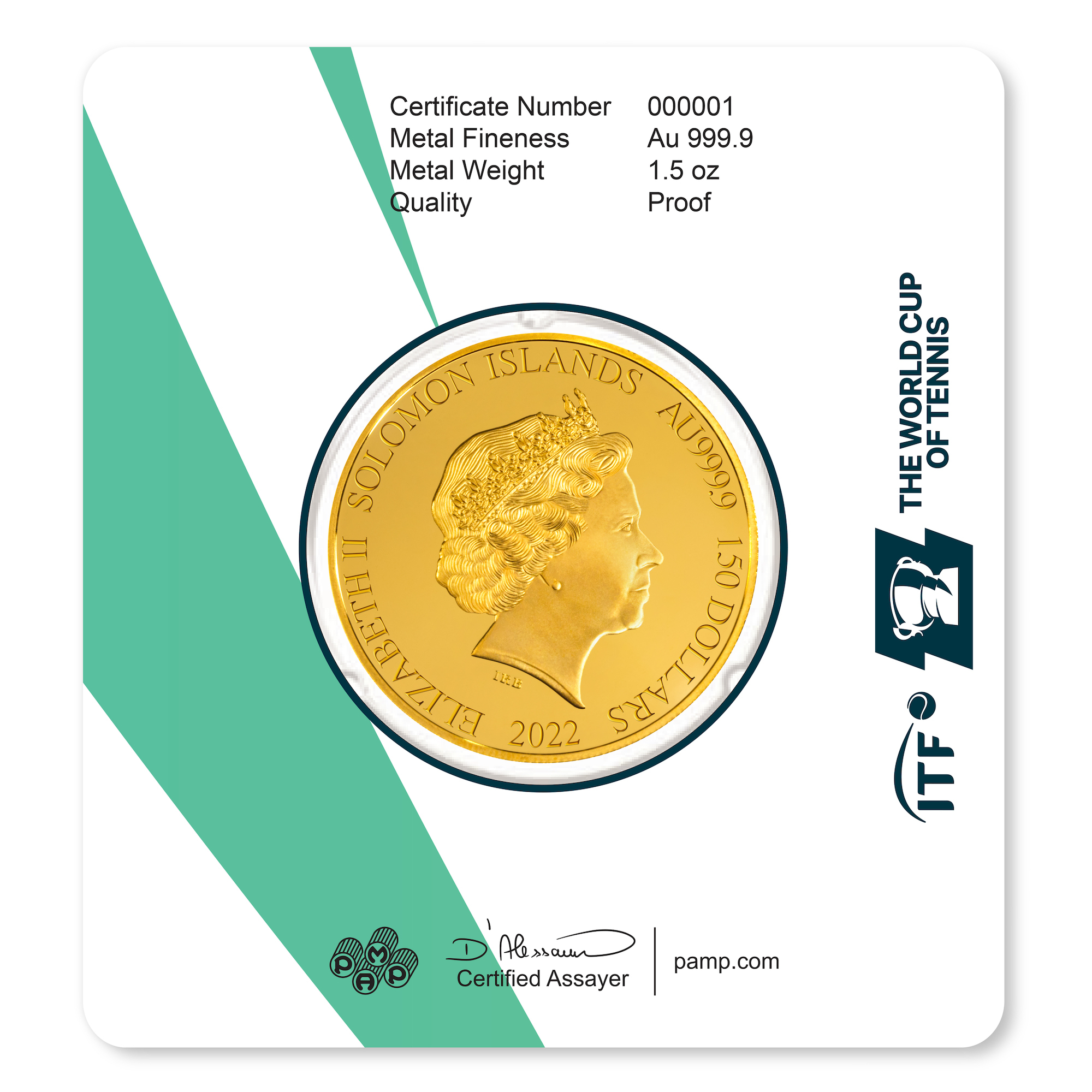 Billie Jean King Cup 2022 1.5 oz Gold Coin