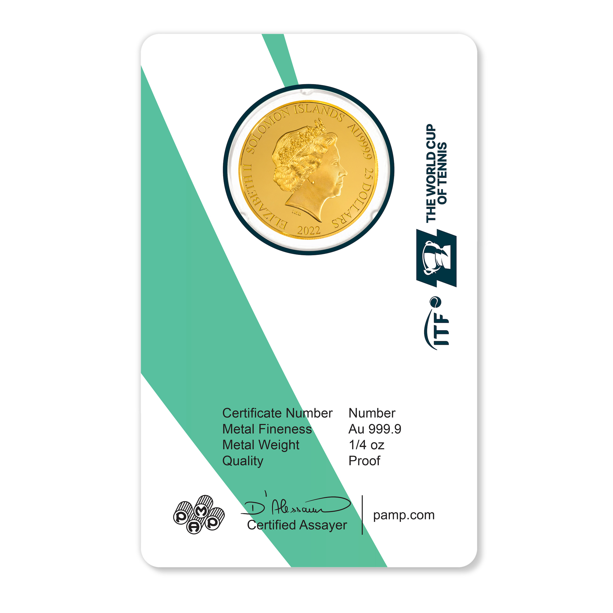 Billie Jean King Cup 2022 1/4 oz Gold Coin