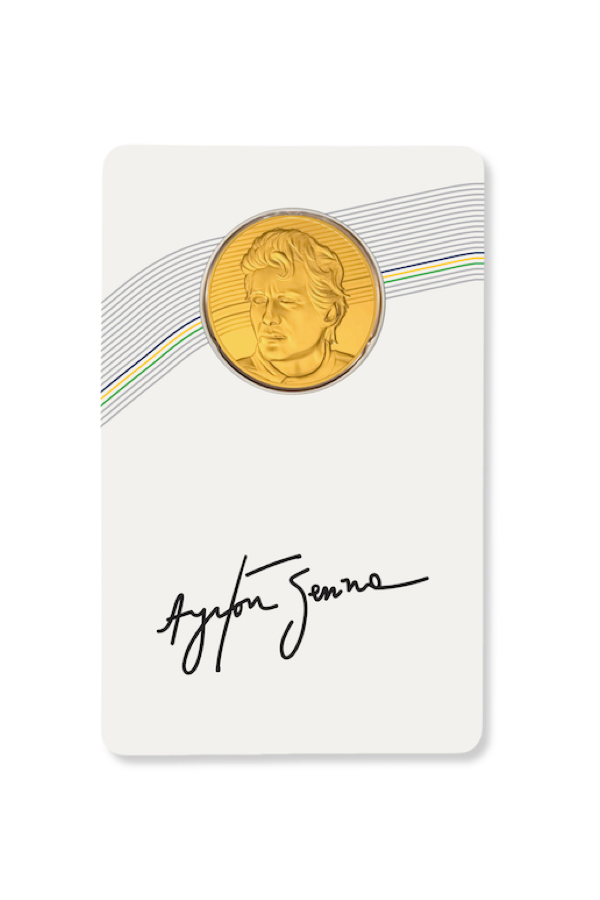 Ayrton Senna gold coin card front