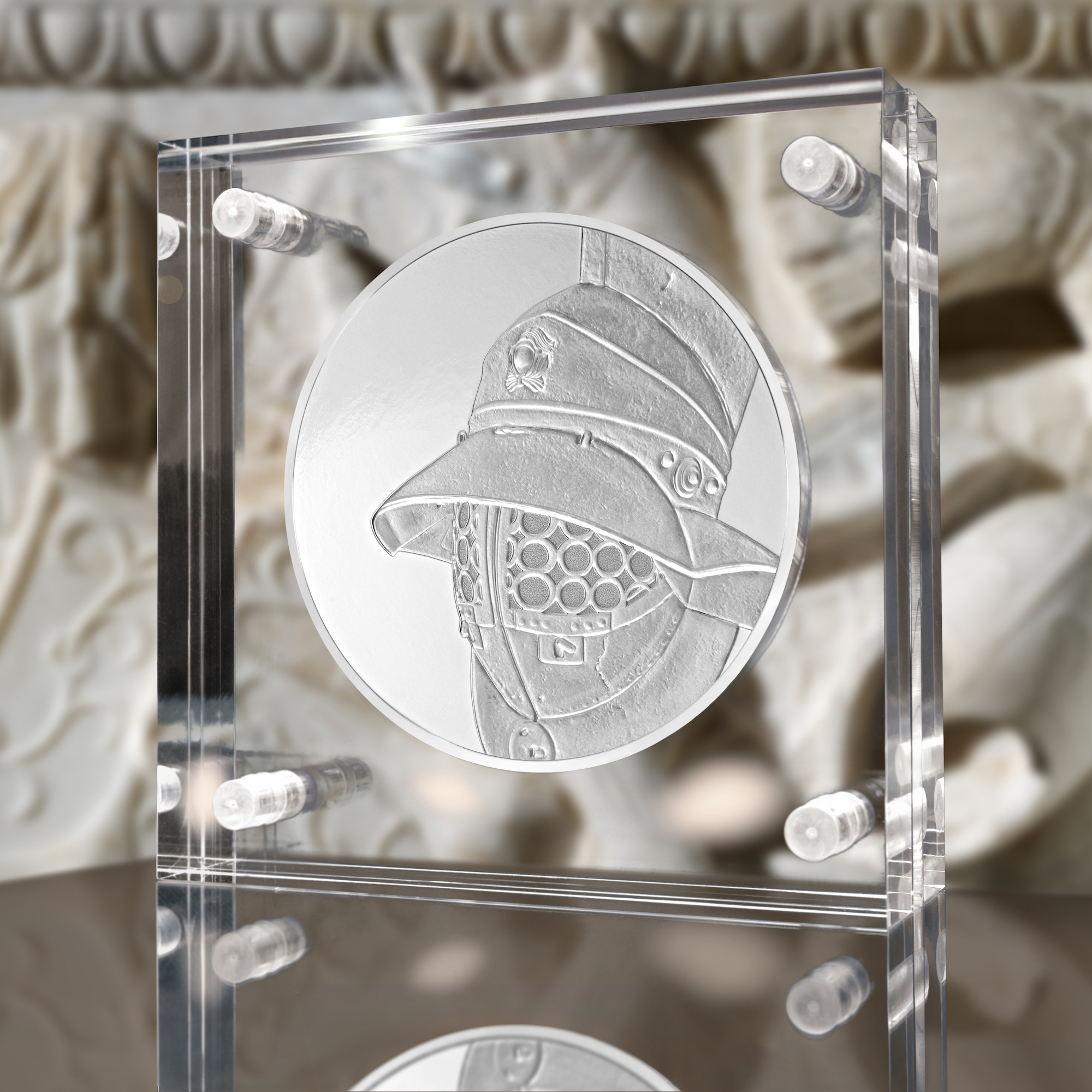 British Museum Roman Gladiator's Helmet Silver 1-kilo Proof