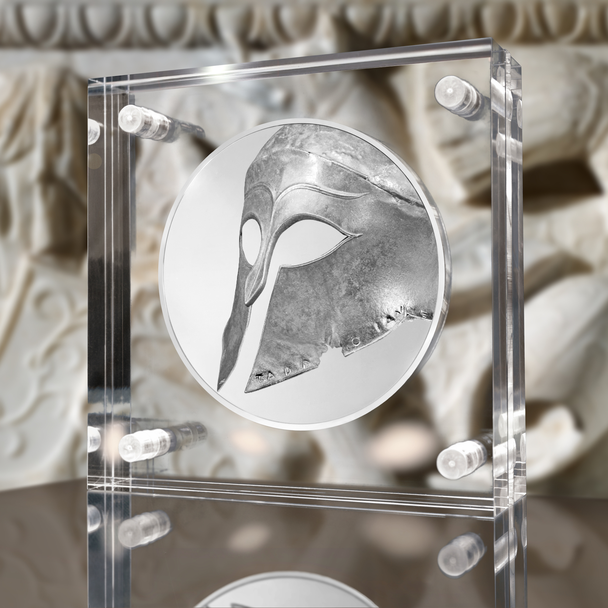 British Museum Greek Helmet Silver 1-kilo Proof