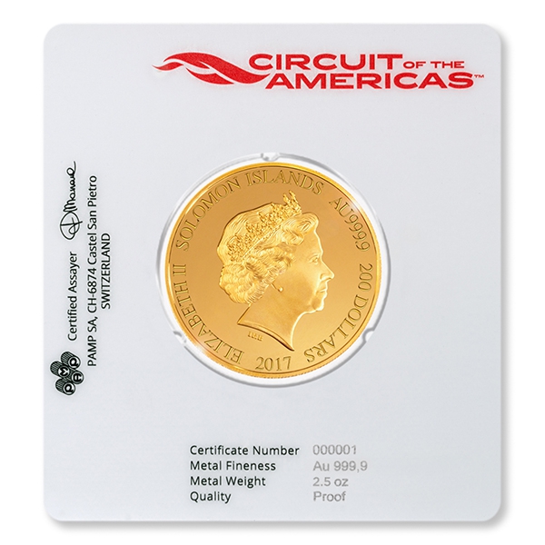 Circuit of the americas gold coin back