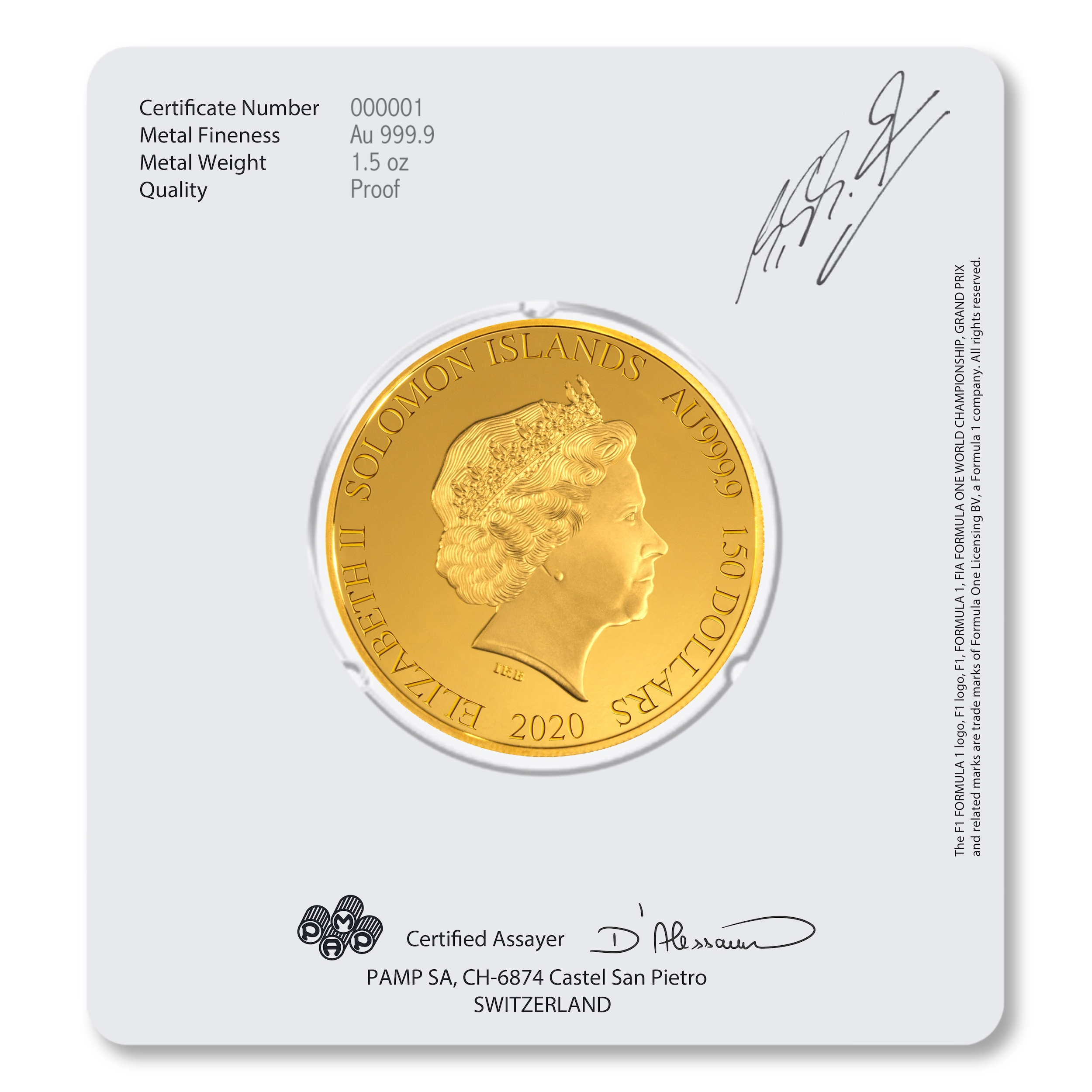 Michael Schumacher 2020 1.5 oz Gold Coin