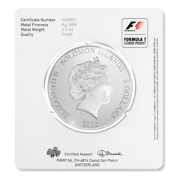Formula 1 Abu Dhabi Silver Coin Front